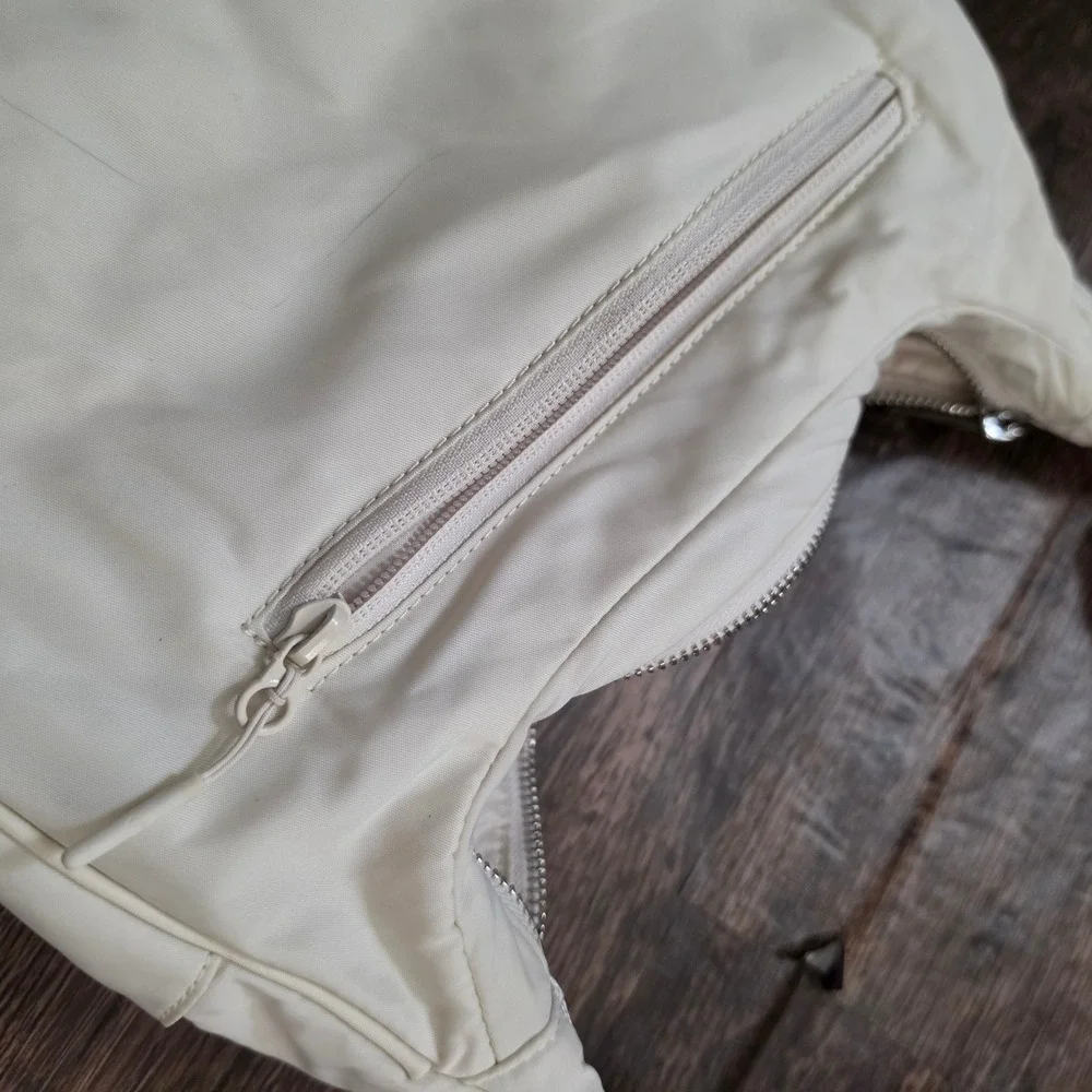 LULULEMON Mini Shoulder Bag Womens OS White Nylon Athleisure Zip Hobo Purse
